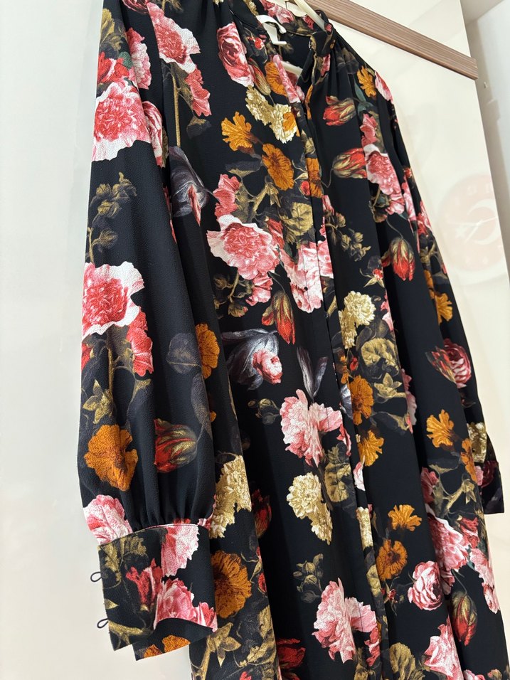 Çiçek Desenli Bohem Düğmeli Hamile Bluzu - Görsel 3