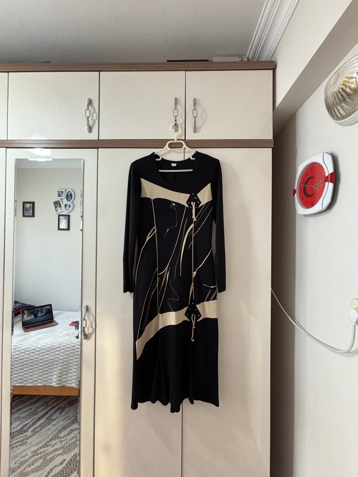 Fermuarlı Baskılı Siyah Kadın Tunik - Görsel 3