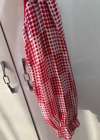 Kırmızı Fiyonklu Uzun Kollu Bluz - Görsel 3