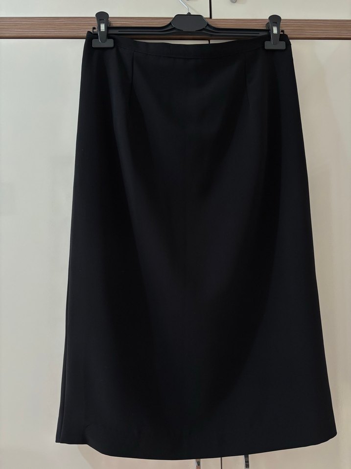 Drapeli Siyah Uzun Kadın Etek - Görsel 2