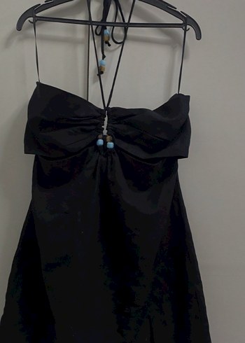 Siyah Straplez Mini Kadın Elbise - Görsel 2