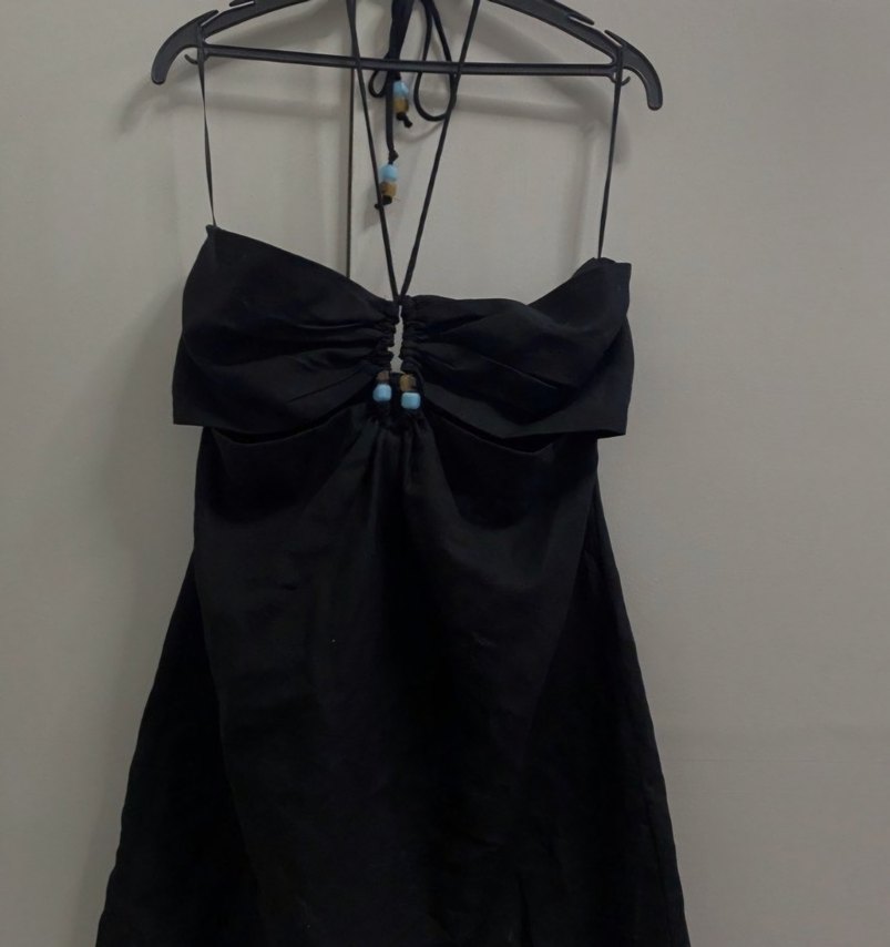 Siyah Straplez Mini Kadın Elbise - Görsel 2