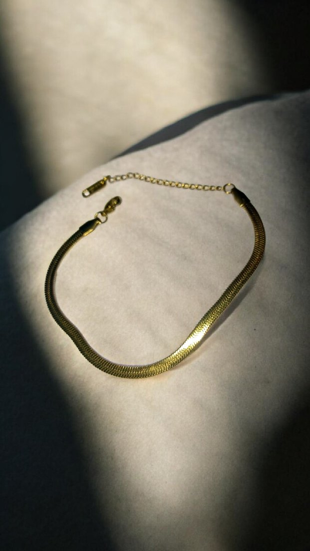 Altın Renkli Yılan Desenli Kadın El Zinciri - Görsel 2