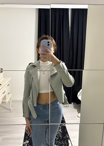 Kadın Deri Kemerli Ceket - Görsel 2