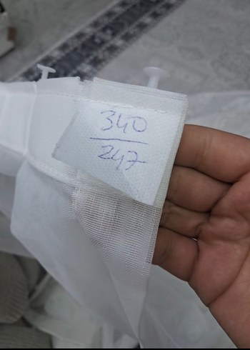 Taç ottoma  İşlemeli Beyaz Perde - Görsel 3