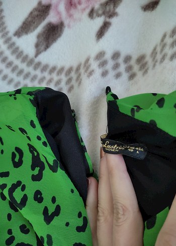 Yeşil Yılan Desenli Midi Kadın Elbise - Görsel 4