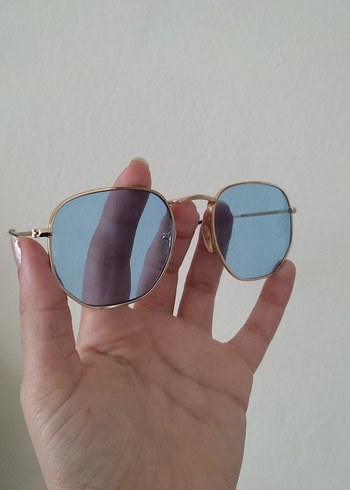 Şeffaf Mavi Camlı Minimalist Kadın Gözlüğü - Görsel 2