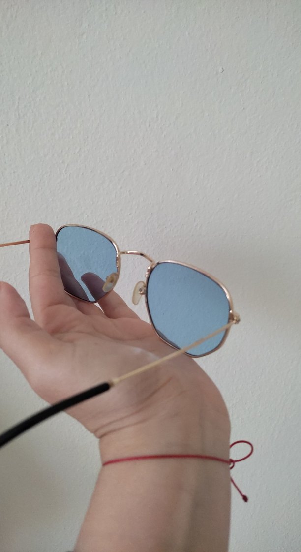 Şeffaf Mavi Camlı Minimalist Kadın Gözlüğü - Görsel 5