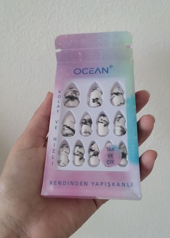 Ocean Kendinden  Beyaz Nail Dekorasyon tırnak seti - Görsel 2