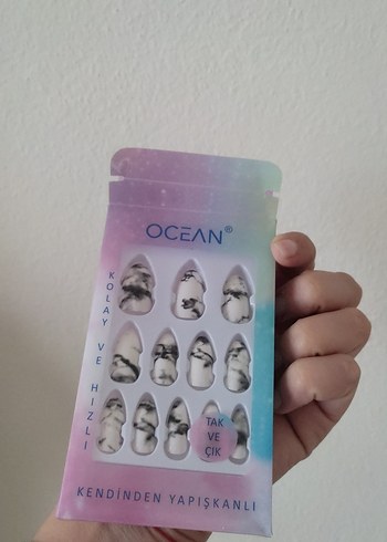 Ocean Kendinden  Beyaz Nail Dekorasyon tırnak seti - Görsel 4