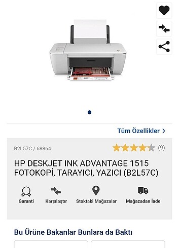 Hp deskjet 1515 yazıcı,tarayıcı,fotokopi