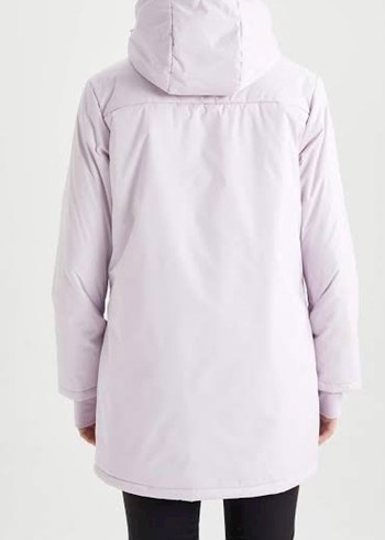 Mor Midi Kadın Kışlık Mont Fermuarlı - Görsel 4