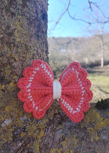 Renkli Örgü Fiyonk Saç Aksesuarı - Görsel 7