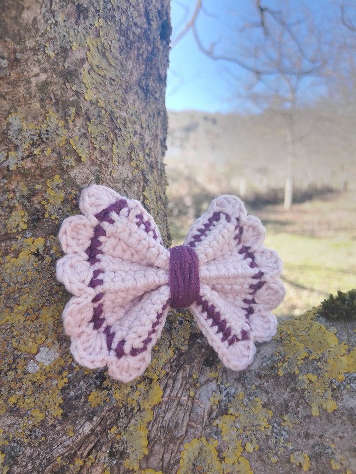 Renkli Örgü Fiyonk Saç Aksesuarı - Görsel 5