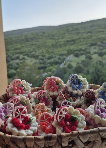 El Yapımı Bohem Çiçek 2'li Toka - Görsel 4