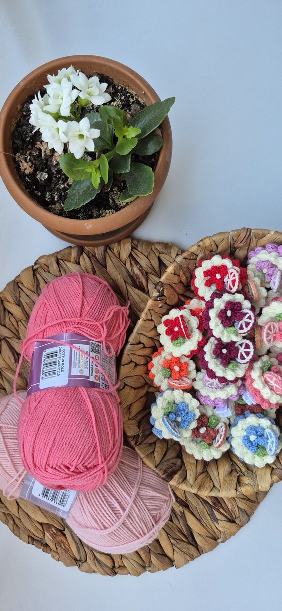 El Yapımı Bohem Çiçek 2'li Toka - Görsel 5