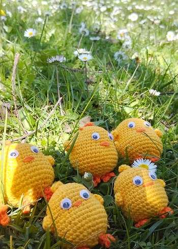 Renkli Sarı Örme Civciv Peluş Oyuncak - Görsel 10