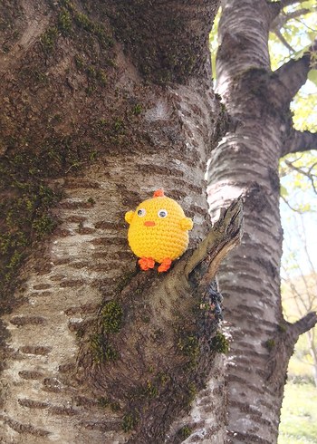 Renkli Sarı Örme Civciv Peluş Oyuncak - Görsel 5