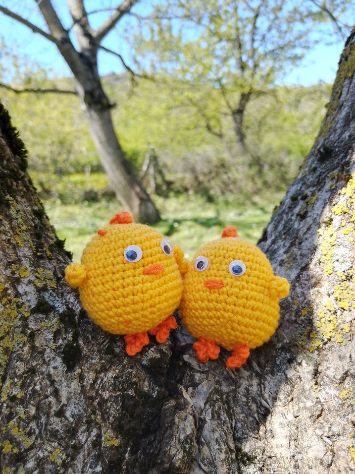 Renkli Sarı Örme Civciv Peluş Oyuncak - Görsel 2