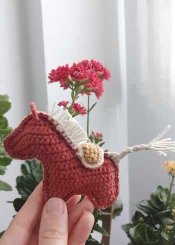 Mavi El Örgüsü At Peluş Oyuncak Anahtarlık - Görsel 4