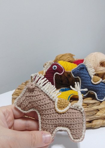 Mavi El Örgüsü At Peluş Oyuncak Anahtarlık - Görsel 5