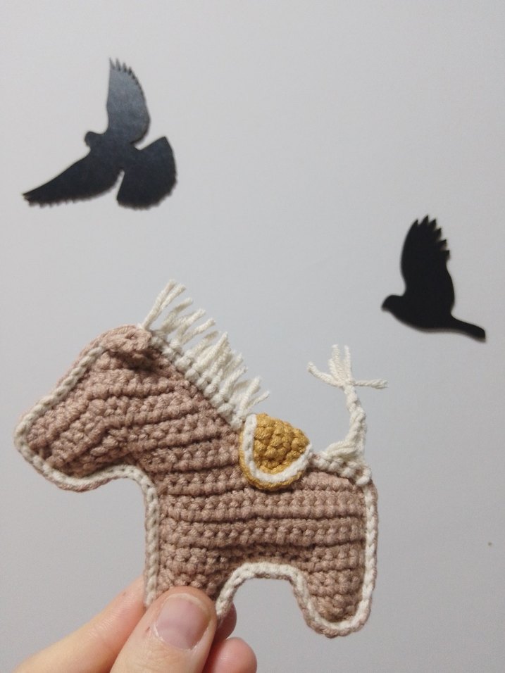 Mavi El Örgüsü At Peluş Oyuncak Anahtarlık - Görsel 3