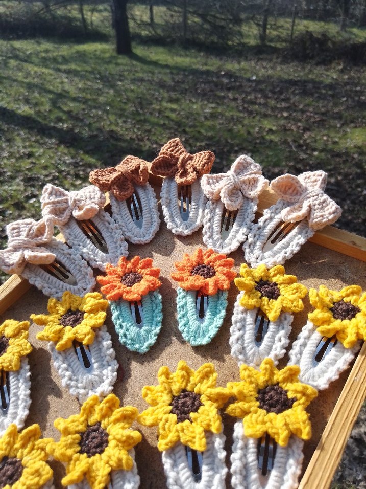 Renkli Nakışlı Örgü 2'li  Çocuk Toka - Görsel 5