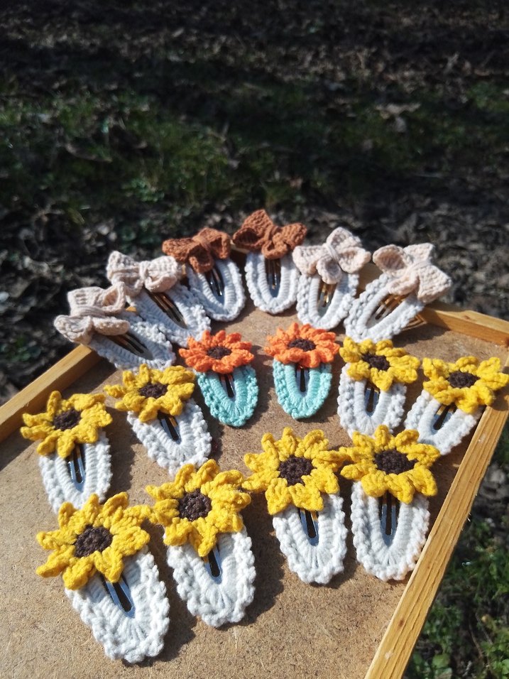 Renkli Nakışlı Örgü 2'li  Çocuk Toka - Görsel 4