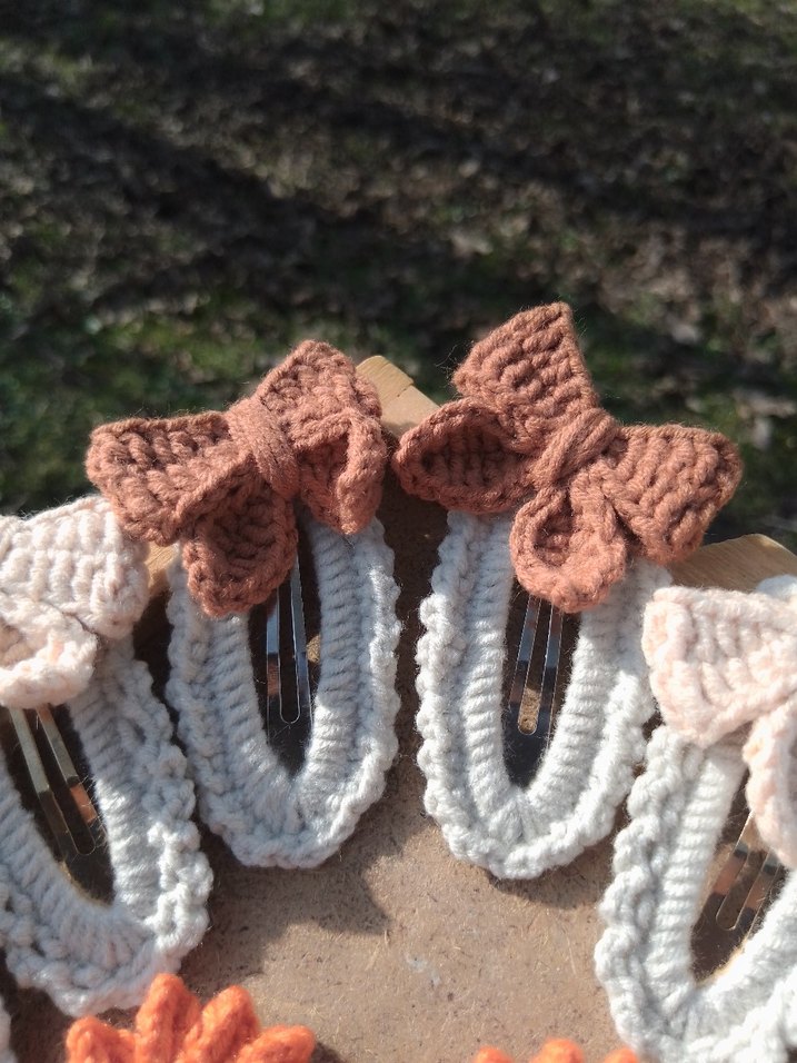 Renkli Nakışlı Örgü 2'li  Çocuk Toka - Görsel 2