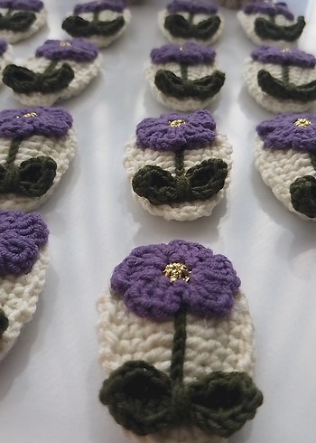 El Yapımı Bohem Çiçekli Örgü 2'li Çocuk Tokası - Görsel 4