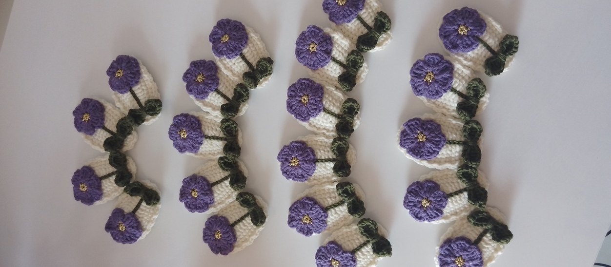 El Yapımı Bohem Çiçekli Örgü 2'li Çocuk Tokası - Görsel 5