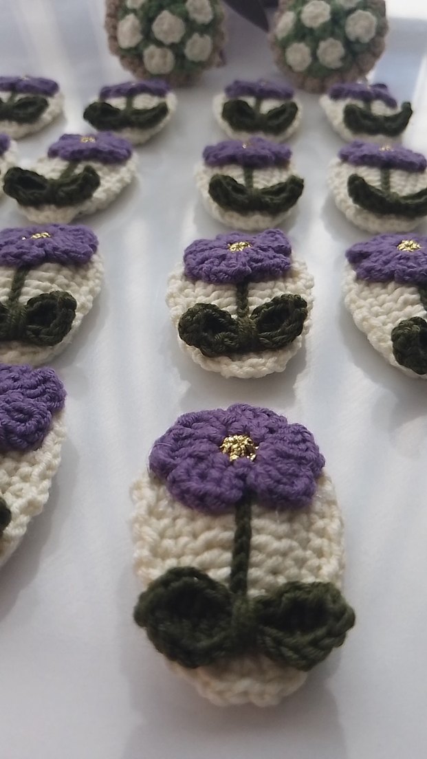 El Yapımı Bohem Çiçekli Örgü 2'li Çocuk Tokası - Görsel 4