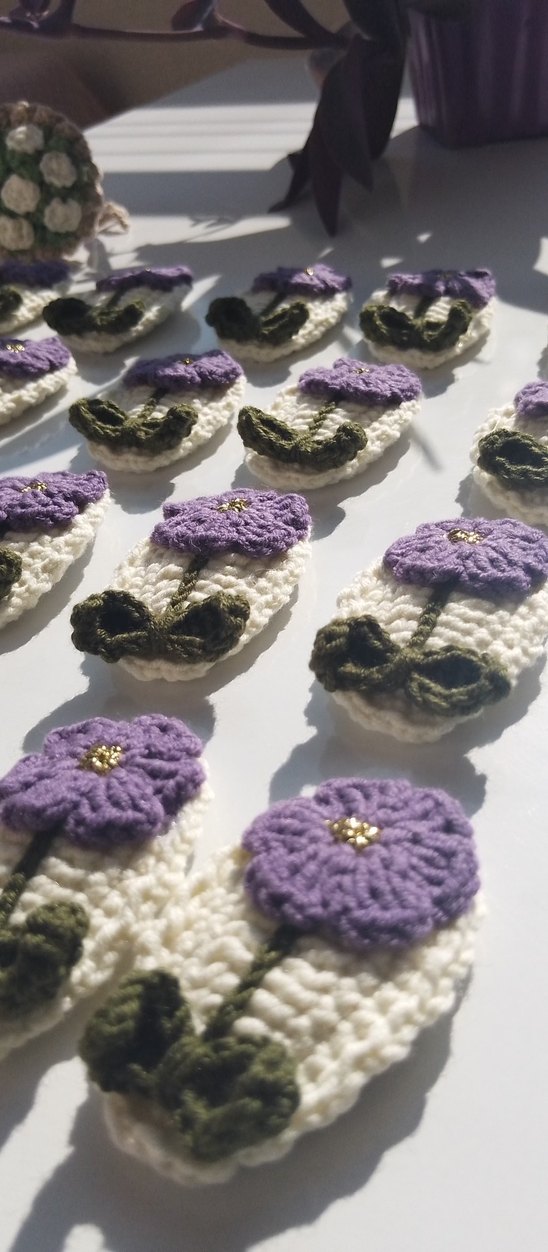 El Yapımı Bohem Çiçekli Örgü 2'li Çocuk Tokası - Görsel 3