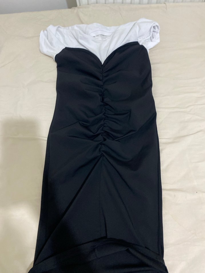 V Yaka Drapeli Hamile Tişörtü - Görsel 2