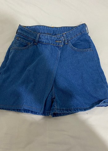 Mavi Mini Kot Şort - Görsel 3