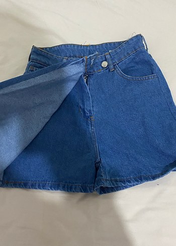 Mavi Mini Kot Şort - Görsel 2