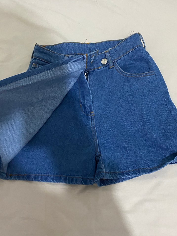 Mavi Mini Kot Şort - Görsel 2