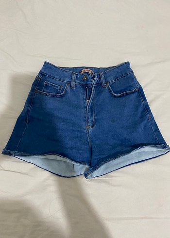 Lacivert Mini Denim Kadın Şort - Görsel 3
