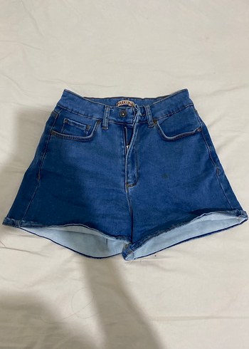 Lacivert Mini Denim Kadın Şort - Görsel 2