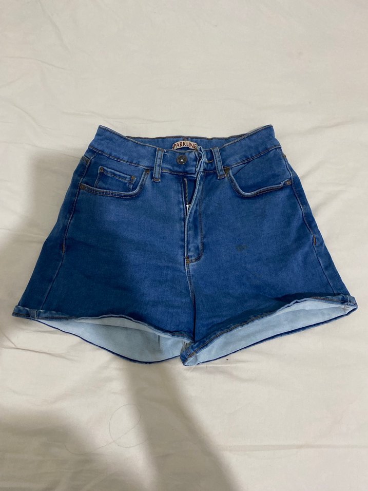 Lacivert Mini Denim Kadın Şort - Görsel 2