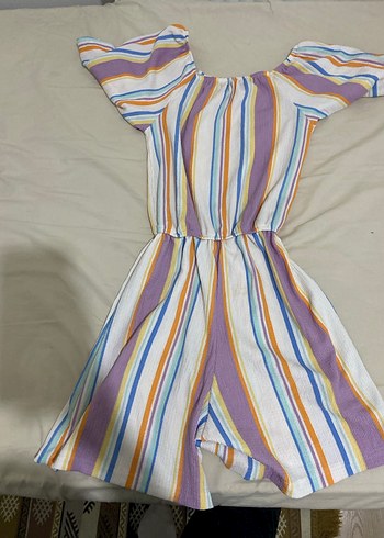 Kadın Bohem Midi Tulum, Kısa Kollu, Çok Renkli - Görsel 3