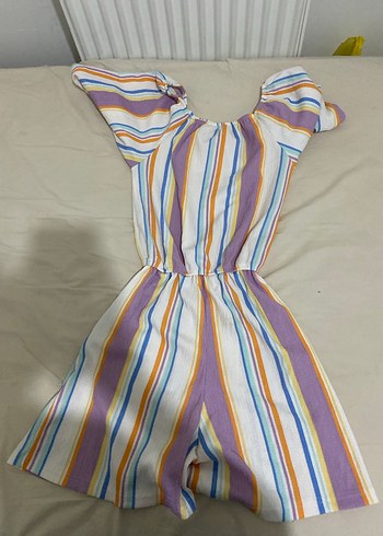 Kadın Bohem Midi Tulum, Kısa Kollu, Çok Renkli - Görsel 2