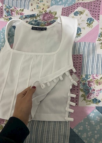 Beyaz Pilili Pamuklu Straplez Büstiyer - Görsel 3