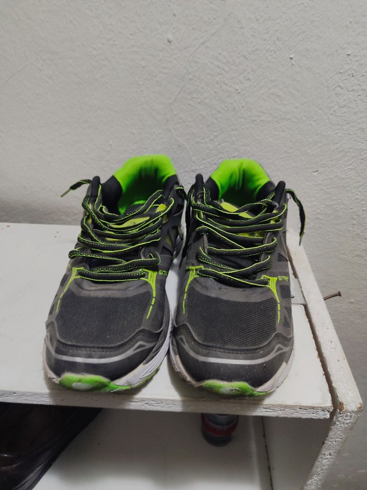 siyah yeşil Erkek Spor Ayakkabı Velcro Bağcıklı - Görsel 3