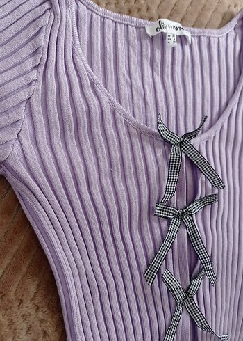 Mor Örgü Uzun Kollu Triko Bluz - Görsel 2