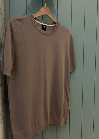 Bej Erkek Kısa Kollu Basic Tişört - Görsel 3