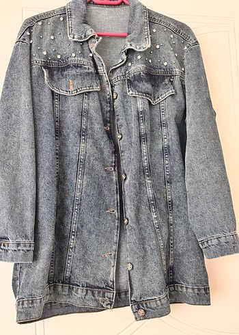 Taş detaylı jean ceket - Görsel 2