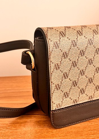 Kahverengi Baskılı Deri Kadın Çanta - Görsel 3