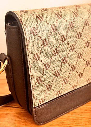 Kahverengi Baskılı Deri Kadın Çanta - Görsel 2