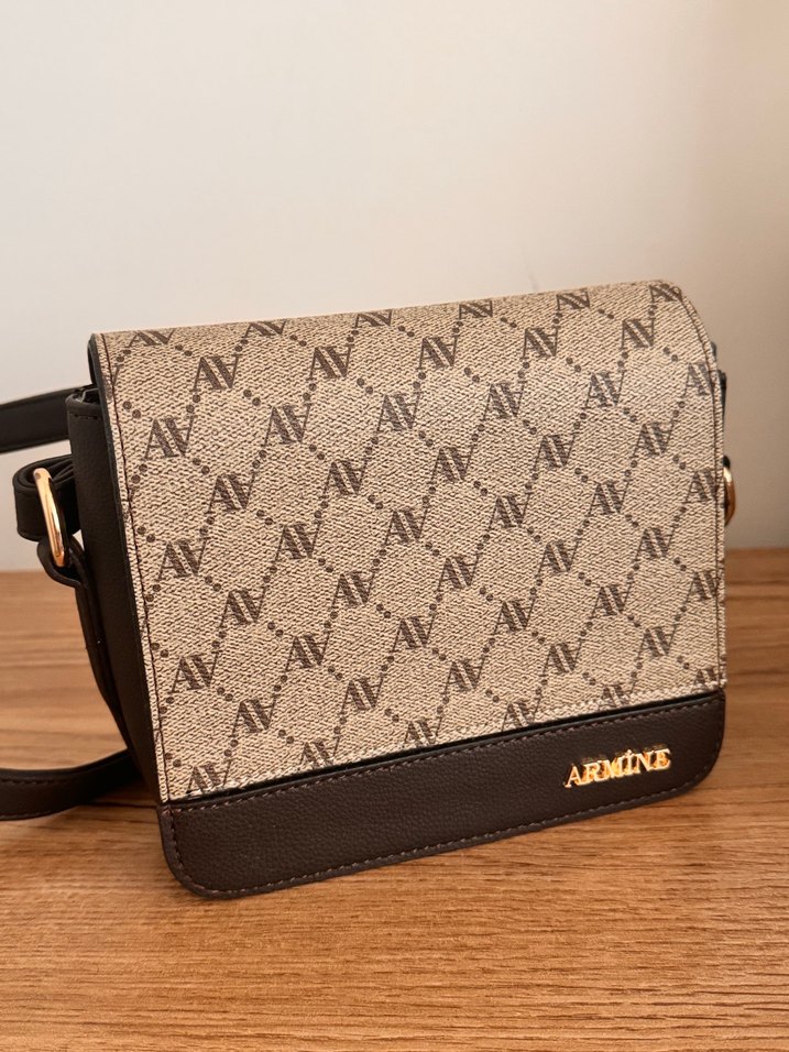 Kahverengi Baskılı Deri Kadın Çanta - Görsel 4